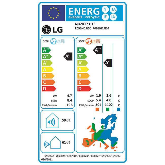 LG Climatiseur multi split MU2R17-0909P R32 2x2.5 kW set