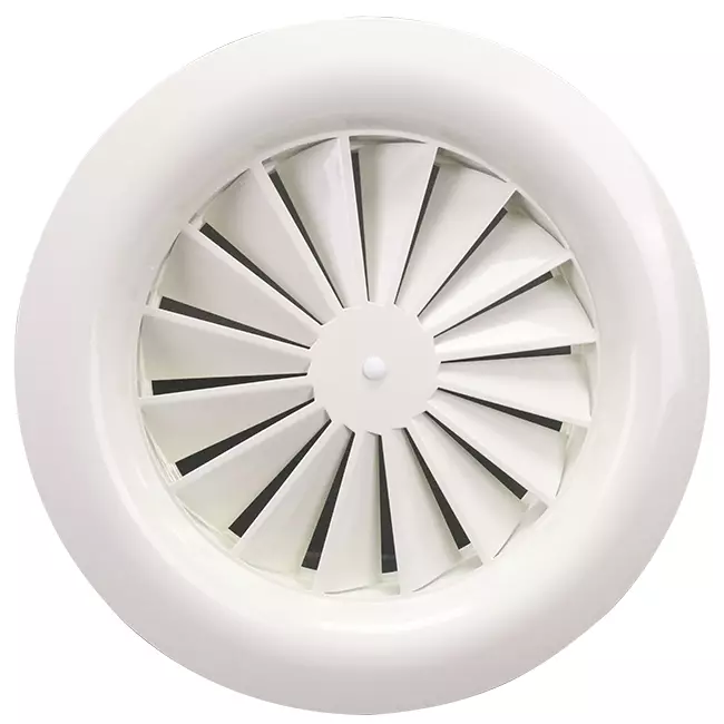 Diffuseur à jet hélicoïdal rond 125mm vis centrale - SWR 125 RAL 9016