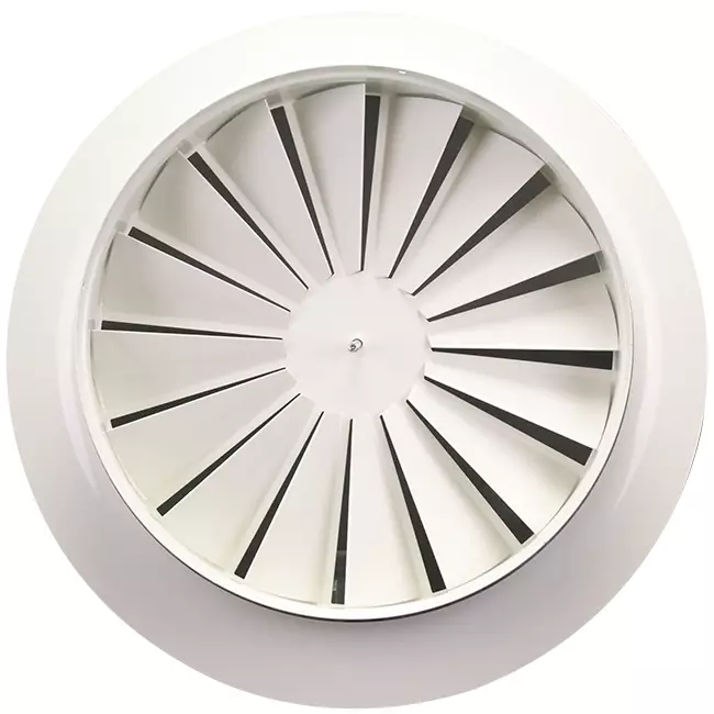 Diffuseur à jet hélicoïdal rond 125mm vis centrale - SWR 125 RAL 9016