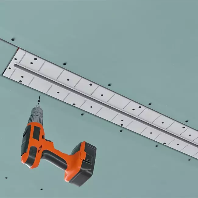Ergovent instucbaar frameloos lijnrooster 600 mm met aansluitdiameter 75 mm - profiel