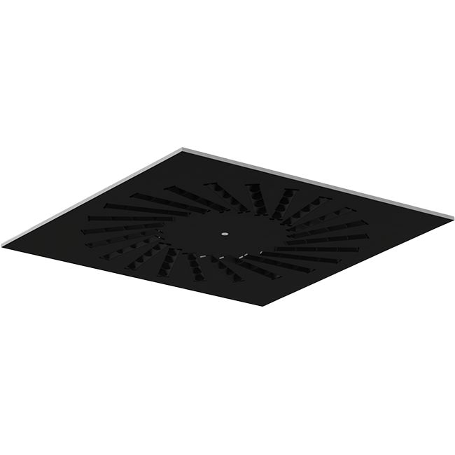 Wervelrooster staal met verstelbare deflectoren – 500x500 mm – RAL 9005