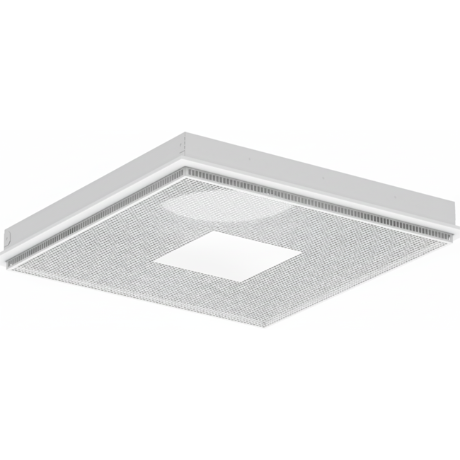 Geperforeerd plafondrooster voor toe- en afvoer 595x595 mm – 200 mm – RAL 9016