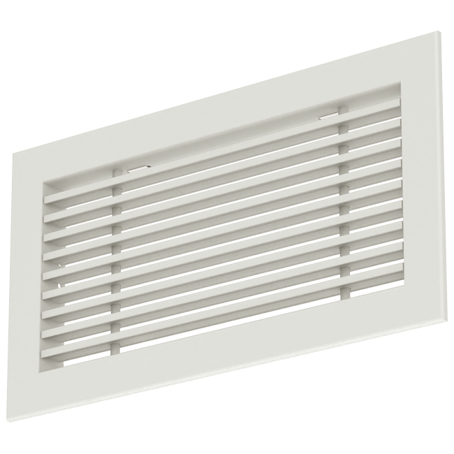 Staafrooster aluminium – met klemveren – 300x150 mm – RAL 9010