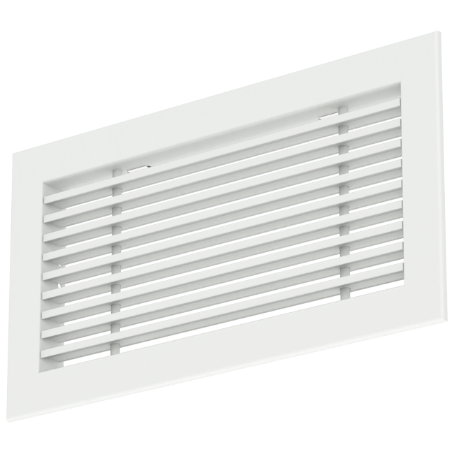 Staafrooster aluminium – met klemveren – 300x150 mm – RAL 9016