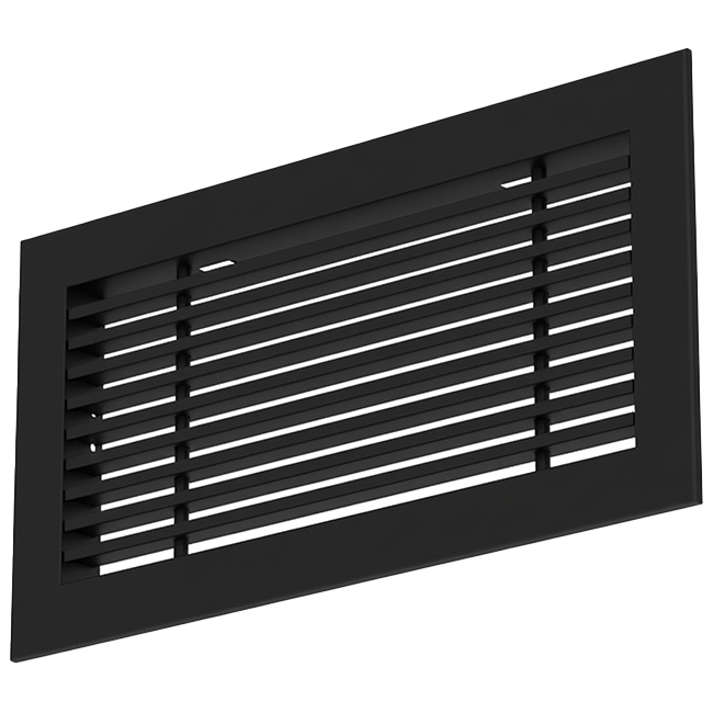 Staafrooster aluminium – met klemveren – 600x150 mm – RAL 9005