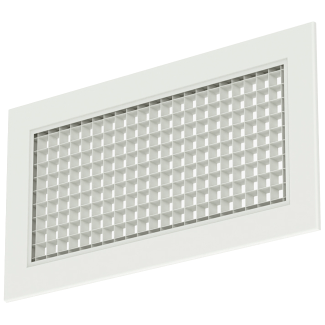 Grille murale en aluminium avec grille fixe - avec ressorts de friction - 500x400 mm - RAL 9010