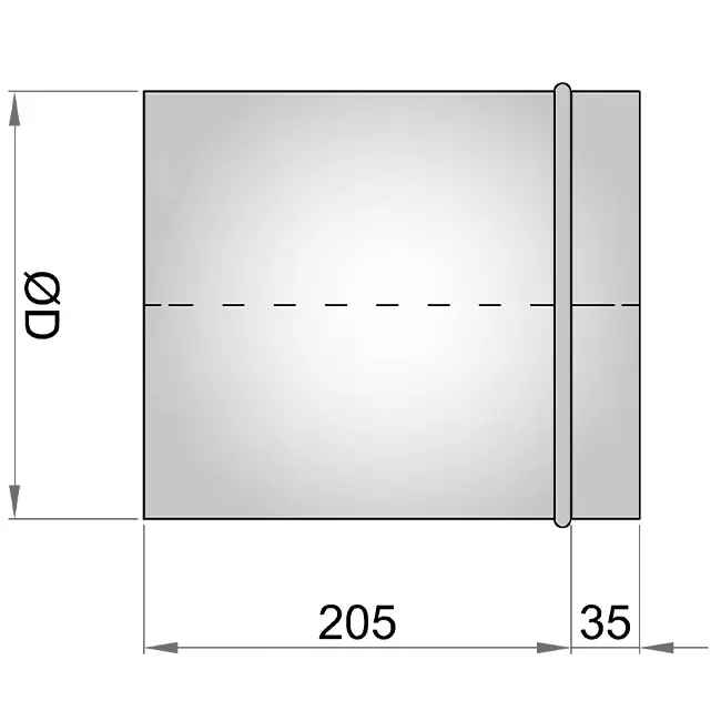 Verlengde schuifverbinding 100mm voor spirobuis