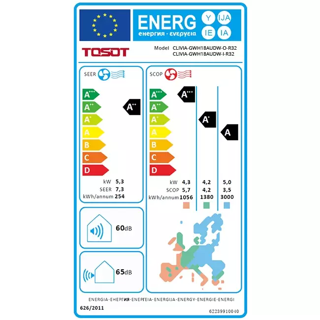 Tosot CLIVIA by GREE Climatiseur Inverter Blanc R32 5,3 kW set