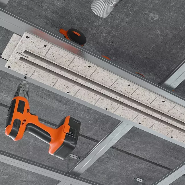 Ergovent instucbaar frameloos lijnrooster 1050 mm met aansluitdiameter 90 mm - modulair - 2 sleuven