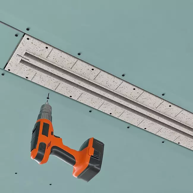 Ergovent instucbaar frameloos lijnrooster 1050 mm met aansluitdiameter 90 mm - modulair - 2 sleuven