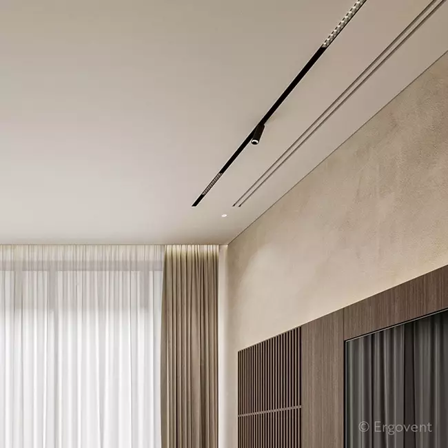 Diffuseur à fente sans cadre Ergovent 1050 mm avec diamètre de raccordement 75 mm - modulaire - 2 fentes