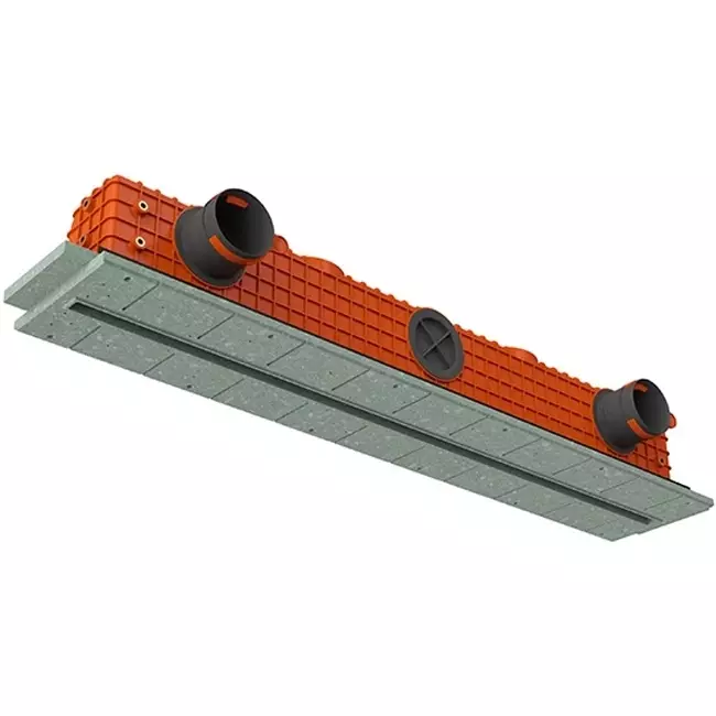 Ergovent instucbaar frameloos lijnrooster 1000 mm met aansluitdiameter 90 mm - profiel