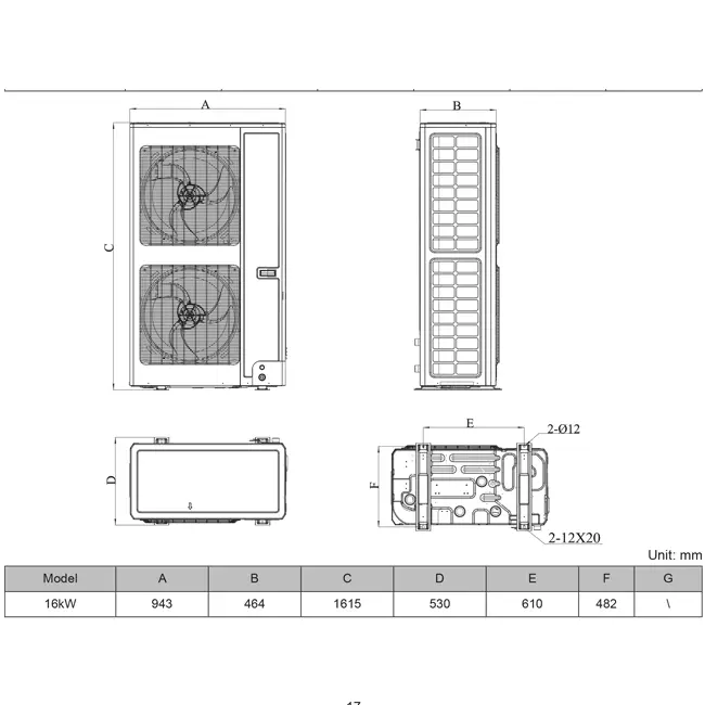 Tosot by GREE Versati V Pompe à chaleur monobloc 400V R290 16 kW