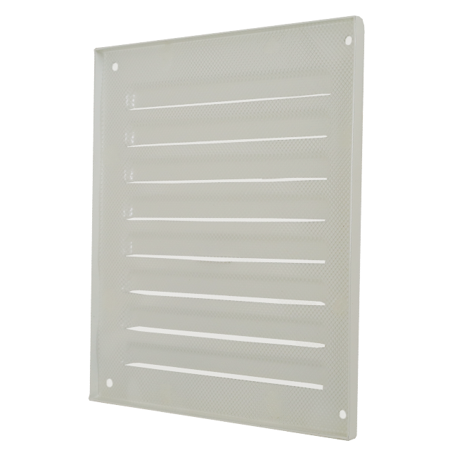 Grille extérieure carrée 200x200 mm aluminium - RAL9010