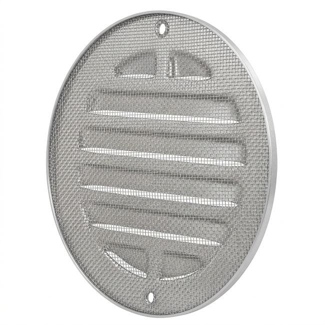 Buitenrooster rond 160 mm aluminium - geanodiseerd aluminium