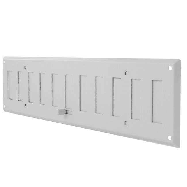 Wandrooster verstelbaar 500x100 mm metaal - RAL 9016