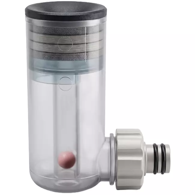 Siphon encastré sans eau pour l'évacuation de la condensation.