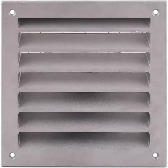 Grille murale extérieure aluminium 100x100 mm - Aluminium