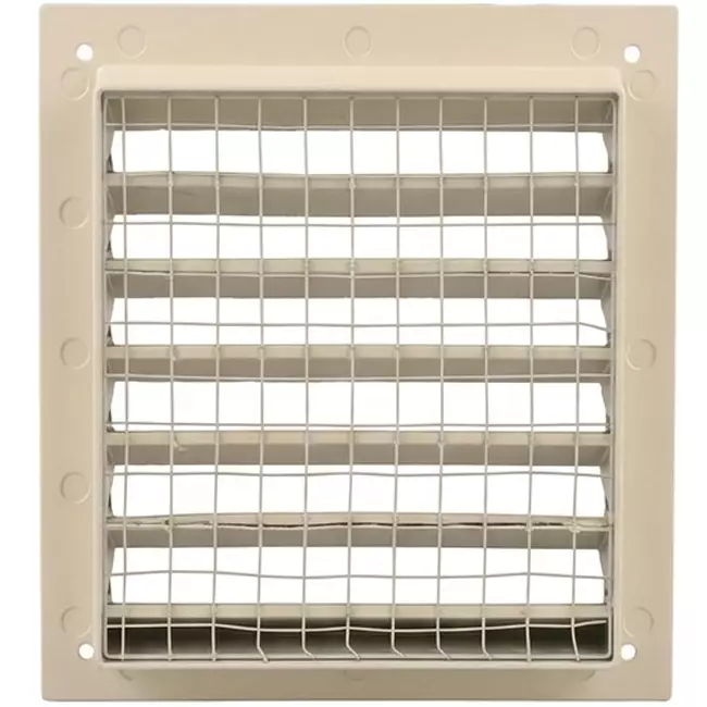 Grille murale extérieure en aluminium 100x100 mm - RAL 1015