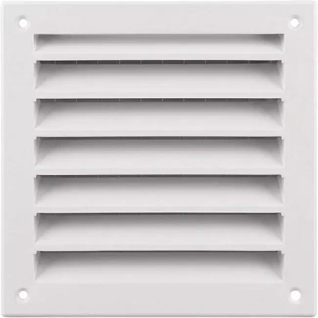 Buitenmuurrooster aluminium 150x150 mm - RAL 9016