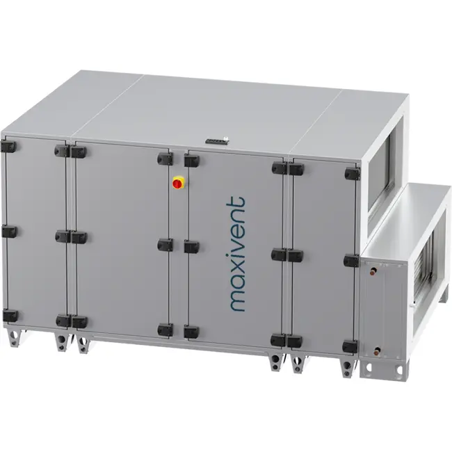 Maxivent WTW luchtbehandelingkasten met tegenstroomwisselaar 5000 m3/h met warmwaterbatterij horizontaal rechts - PHE 5000 H WOJR T 01