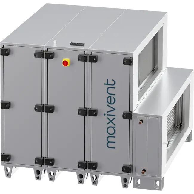 Centrales de traitement d'air Maxivent WTW avec roue thermique 10 000 m³/h et batterie à eau chaude, horizontale à droite - RHE 10000 H WOJR T 01