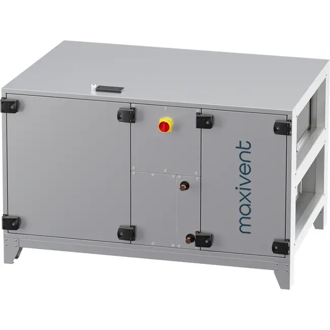 Centrales de traitement d'air Maxivent WTW avec roue à chaleur 2 000 m³/h et batterie à eau chaude, horizontale à gauche - RHE 2000 H WOJL