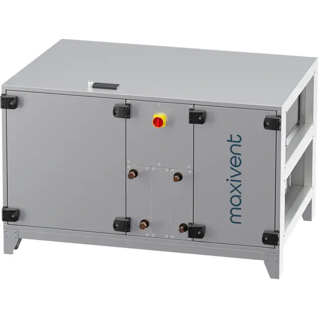 Centrales de traitement d'air Maxivent WTW avec roue thermique 1 500 m³/h, équipées d'un échangeur à eau chaude et d'un échangeur à eau froide, disposition horizontale à droite - RHE 1500 H WKJR