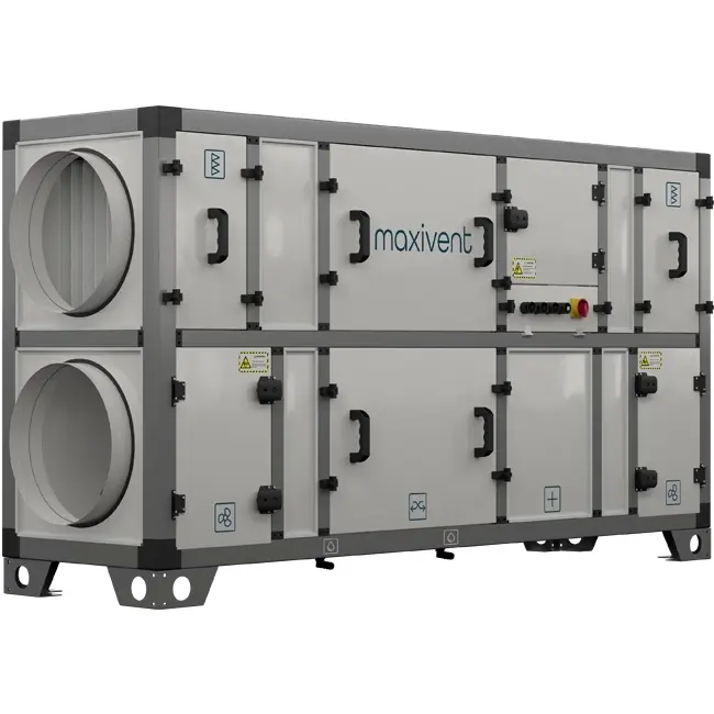 CTA Maxivent avec récupération de chaleur, échangeur à contre-courant, débit d’air 1200 m³/h horizontal droite - M4512