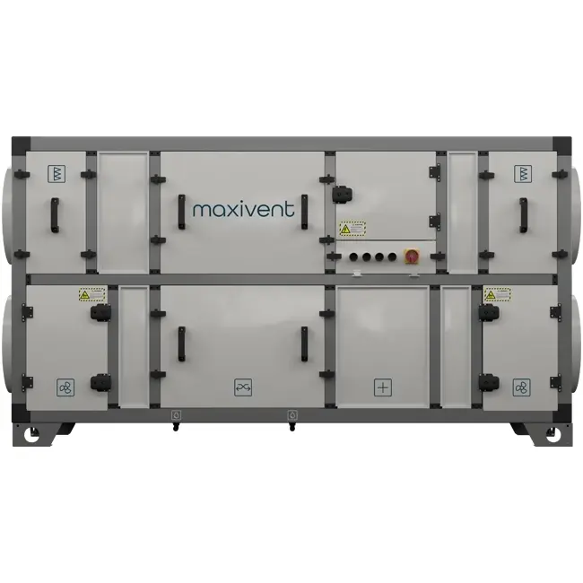 CTA Maxivent avec récupération de chaleur, échangeur à contre-courant, débit d’air 1200 m³/h horizontal droite - M4512