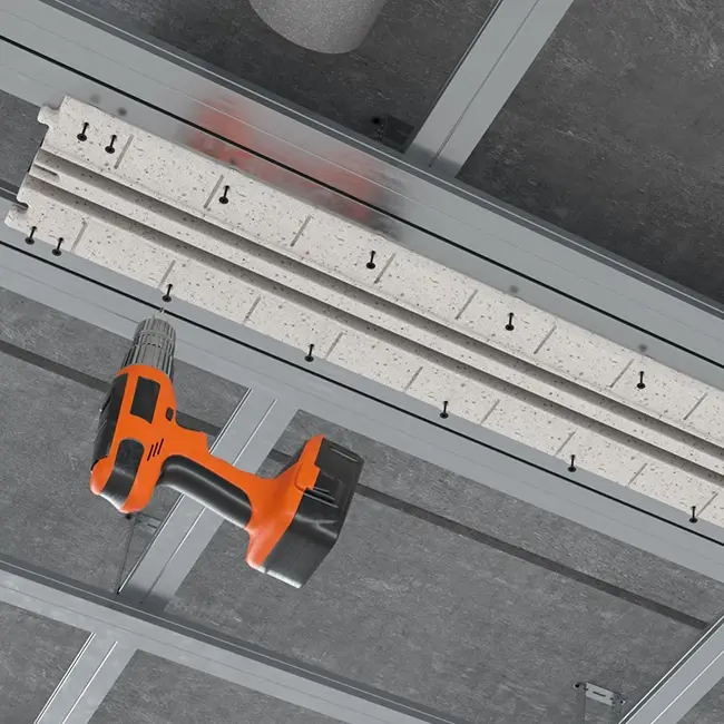Ergovent inpleisterbaar frameloos lijnrooster 1050 mm met aansluitdiameter 125 mm - airconditioning - 2 sleuven