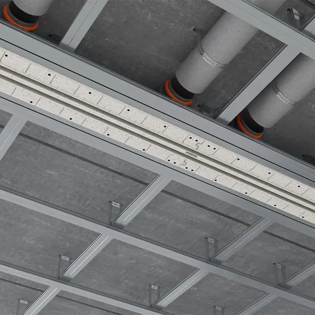 Ergovent inpleisterbaar frameloos lijnrooster 1050 mm met aansluitdiameter 125 mm - airconditioning - 2 sleuven