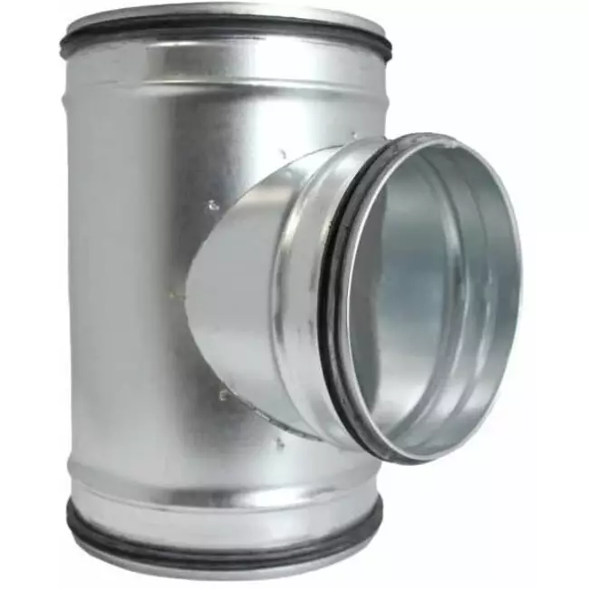 T-stuk Ø 100mm - Ø 80mm voor spirobuis (90°)