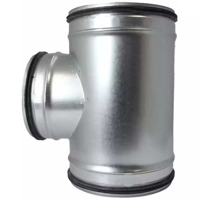 T-stuk Ø 100mm - Ø 80mm voor spirobuis (90°)
