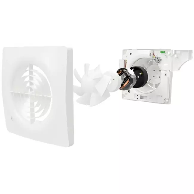 Badkamerventilator Supra met vochtsensor en timer met trekkoord Ø 125 mm -125HT