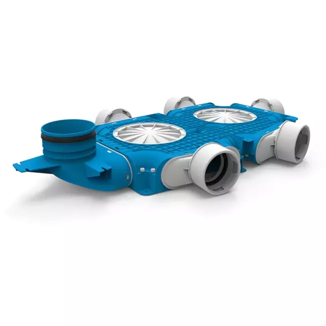 Diffuseur combiné Vent-Axia Uniflexplus 5x Ø90mm avec embout vertical Ø125mm