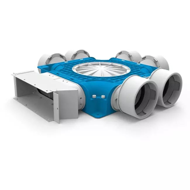 Vent-Axia Uniflexplus samengestelde verdeler 6x Ø90mm voor instortkanaal 220x80mm