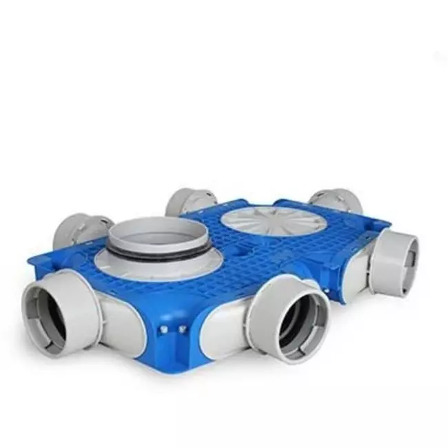 Vent-Axia Uniflexplus ventilatie verdeelbox 6x Ø90mm met tuit Ø125mm