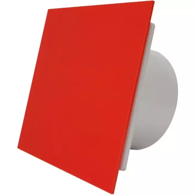 Air Roxy badkamerventilator met aansluitdiameter 125 mm - kunststof front rood