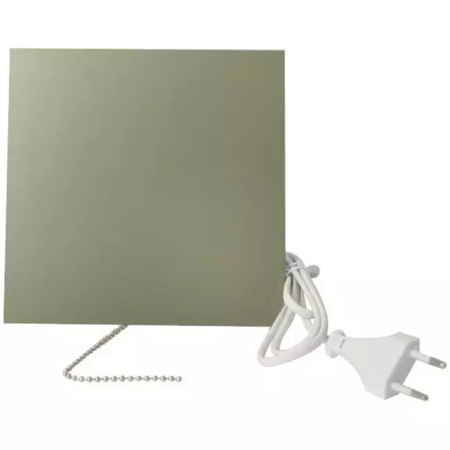 Badkamer ventilator Ø 100 mm met trekkoord en stekker - glazen front satijn goud