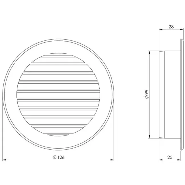 Schoepenrooster diameter 100 mm bruin - VR100B