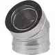 Coude concentrique 45° de 130 - 200 mm de diamètre I316L/I304 (D0,5/0,6) (avec caoutchouc d'étanchéité pour conduit interne)