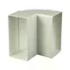 Coude vertical rectangulaire en plastique à 90° 110 x 55 - KLV