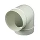 Ronde kunststof 90 ° bocht diameter: 125 mm AL125-90