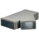 Thermoduct T-stuk 45 graden 220x80 - 170x80 tbv instortkanaal