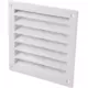 Buitenmuurrooster aluminium 150x150 mm - RAL 9016