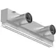 Lijnrooster aluminium met 4 instelbare patroonbladen – 2000 mm – RAL 9016 + geïsoleerd plenum met luchtdebietregelklep