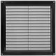 Ventilatierooster vierkant met grill 250x250 zwart - VR2525M