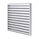 Buitenmuurrooster 200x200 aluminium met vaste schoepen