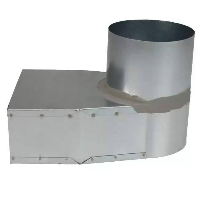 Lepe hoekstuk 170x80 mm naar diameter 160 mm